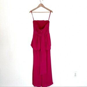 BCBGmaxazria Ruella Pink Silk Formal Dress Womens Size 2 Frayed Full Length